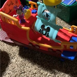 Mickey Mouse Pirate Ship Playset - Red and Blue